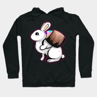 Easter Bunny Carrying A Basket With Easter Egg. Easter Hoodie